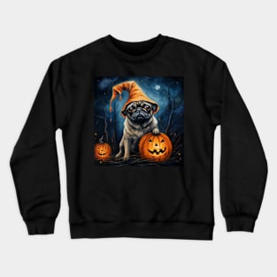 Cream Pug Halloween Crewneck Sweatshirt